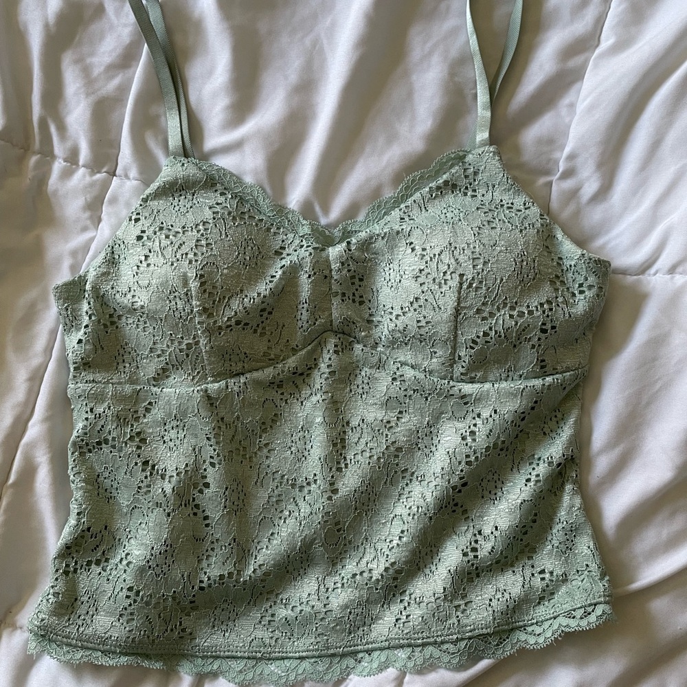 No Boundaries Soft Sage Lace Cami